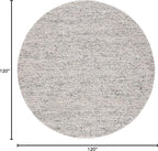 Safavieh Natura Collection Area Rug - 10' Round, Light Grey & Ivory, Handmade Wool Blend, Textured Design, Ideal for Living Room, Bedroom, Dining Space (NAT620G)
