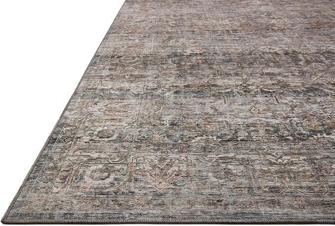 Loloi Amber Lewis Josie Collection JOS-05 Dove/Gold 6'-0" x 9'-0", .13" Pile Height, Low Profile, Machine Washable, Area Rug