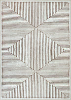 Bloom Rugs Washable Non-Slip 9' x 12' Rug - Brown Striped Area Rug for Living Room, Bedroom, Dining Room, and Kitchen - Exact Size: 9' x 12'