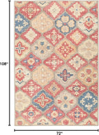 Dash and Albert Pali Machine Washable Area Rug - 6' x 9' Multicolor - Geometric Accent Rug - Anti-Slip Backing, Lightweight, Machine Washable, High Traffic Areas Kitchen, Mudroom, Laundry Room