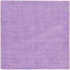 Unique Loom Solid Shag Collection Area Rug (8' Square, Lilac)