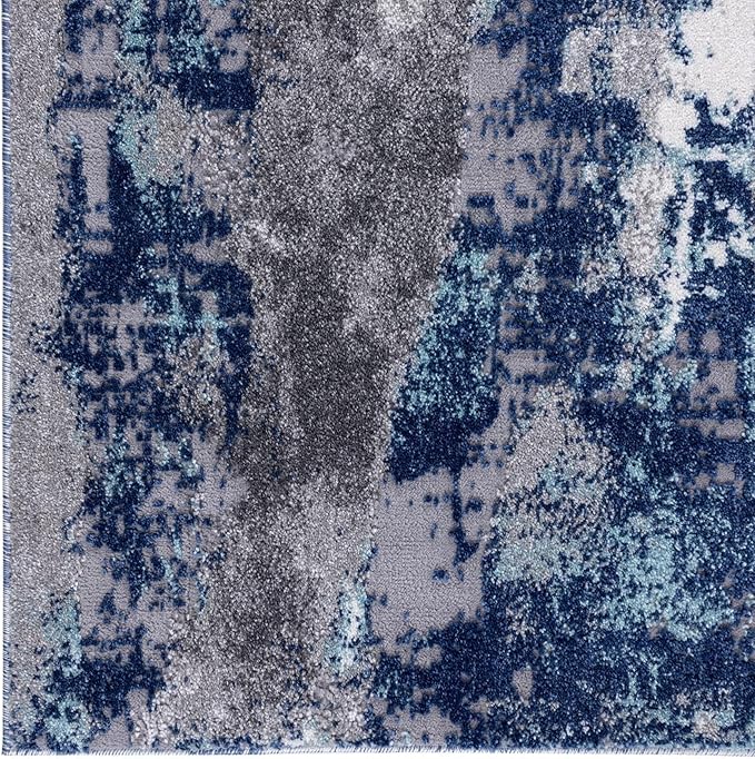 LUXE WEAVERS Euston Collection D.Blue-L.Blue 9x12 Modern Abstract Area Rug