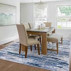 6x9 Modern Abstract Area Rug for Bedroom, Navy Blue Gray Neutral Multi Large Super Soft Washable Rug with Non-Slip, Non-Shedding Rugs for Living Room, Indoor Door Mat for Office Home Décor