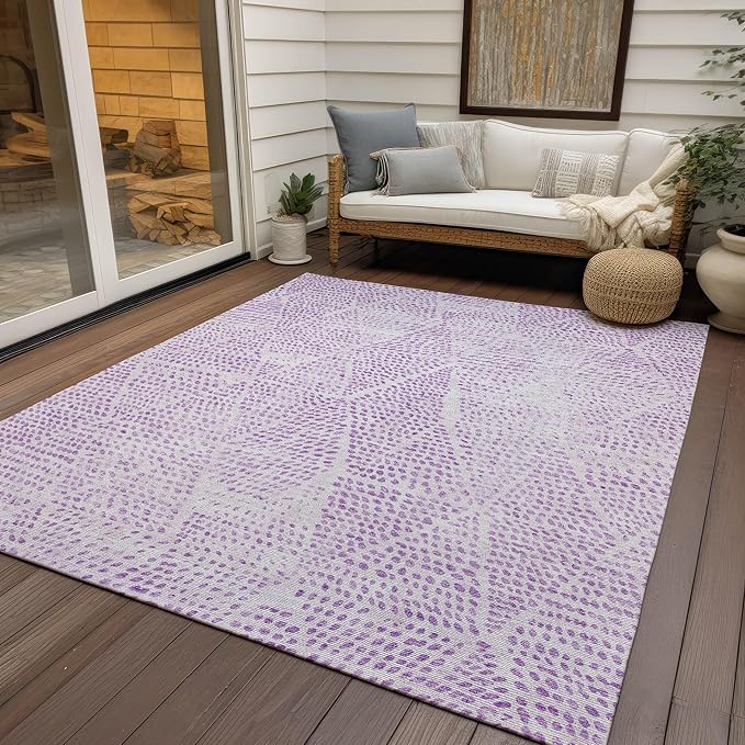 Addison Rugs Chantille ACN591 Purple 8' x 10' Indoor Outdoor Area Rug, Easy Clean, Machine Washable, Non Shedding, Bedroom, Living Room, Dining Room, Kitchen, Patio Rug