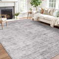 LUMI 8x10 Washable Neutral Area Rug, Ultra-Soft, Non-Slip, Low-Profile Grey Carpet with Enhanced Anti-Slip Backing for Living Room, Bedroom, Indoor Spaces, and Home Décor