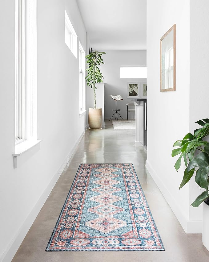 Loloi II Skye Collection SKY-03 Turquoise/Terracotta 3'-6" x 5'-6" Accent Rug