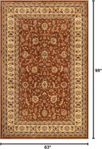 Unique Loom Voyage Collection Traditional Oriental Classic Intricate Design Area Rug (5' 0 x 8' 0 Rectangular, Terracotta/Ivory)