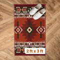 YHSF South West Native American Area Rug C318 - Easy Clean, Thick, Soft, Durable Native Tribal American Indian Inspired Rug for Bedroom/Living Room and More - Rust, 2 Feet x 3 Feet 4 Inches