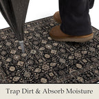 Area Rug Non Slip Machine Washable Ultra Soft Living Room/Bedroom/Kitchen/Outdoor/Classroom Black Gold, 2'×3'