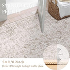 Light Brown Runner Rug 3x8 Hallway Machine Washable Kitchen Vintage Distressed Non Slip Long Carpet Indoor Retro Floral Bedroom Accent Throw Rug for Bathroom Office Laundry Dining Room
