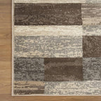 SUPERIOR Indoor Area Rug, Jute Backed, Modern Geometric Patchwork Floor Decor for Bedroom, Office, Living Room, Entryway, Hardwood Floors, Rockwood Collection, 9' x 12', Slate