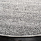 SAFAVIEH Adirondack Collection Area Rug - 3' Round, Ivory & Silver, Modern Ombre Design, Non Shedding & Easy to Clean, Ideal for Living Room, Bedroom, Office, Dining Space (ADR113B)