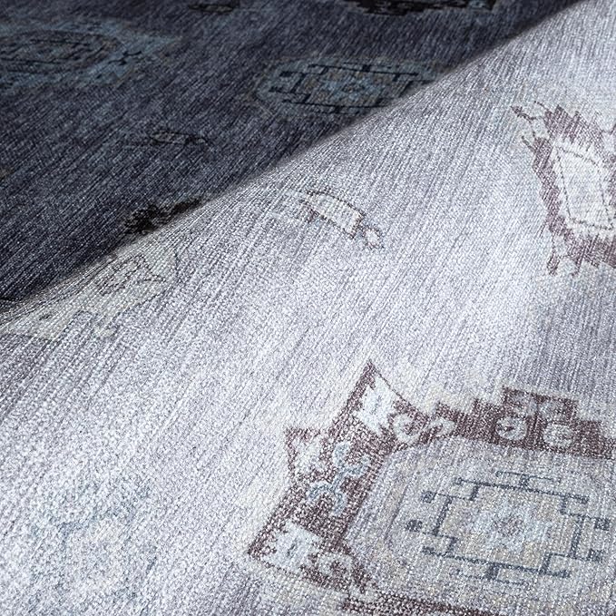 Fame Rugs Turkish Rug. Washable Vintage Oriental Antique Inspired Traditional Doormat Small Modern Area Rugs Luxury Entryway Entry Bedroom Bathroom Kitchen (393VG, 7'5 x 9'9)