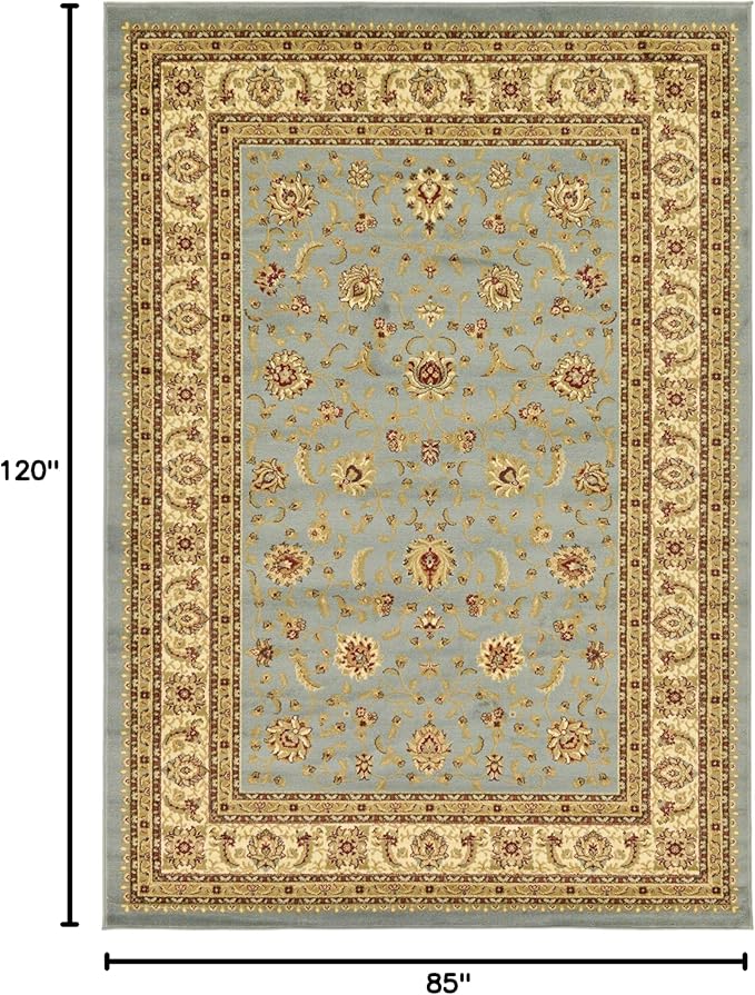 Unique Loom Voyage Collection Traditional Oriental Classic Intricate Design Area Rug (7' 0 x 10' 0 Rectangular, Light Blue/Gold)
