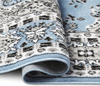 Home Dynamix Premium Sakarya Traditional Medallion Border Area Rug, Blue, 1'9"x7'2" Runner