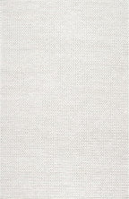Nuloom Penelope Off-White/Ivory, 10' Square, Hand-Braided, Wool & Cotton, Soft and Textured, High Traffic, Stain Resistant, Easy Clean, Durable Area Rug for Bedroom, Living Room, Dining, Entryway