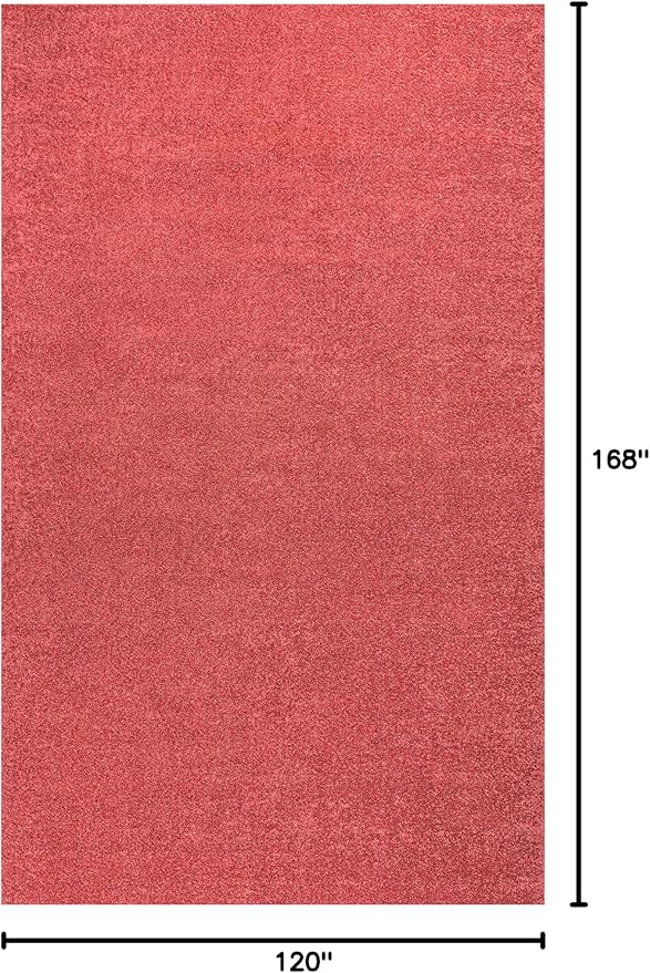 Eyely UES100E-14 Supersoft Haze Solid Low-Pile Indoor Area Rug, Coastal, Bohemian, Minimalist, Classic, Casual for Bedroom,Kitchen,Living Room,Non Shedding,Easy-Washing, Red, 10 X 14