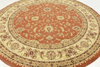 Unique Loom Voyage Collection Traditional Oriental Classic Intricate Design Area Rug (8' 0 x 8' 0 Round, Terracotta/Ivory)