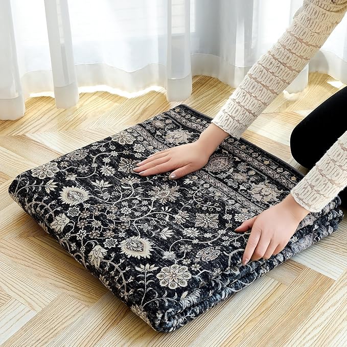 Washable Area Rugs 6x9,Boho Area Rug,Collapsible Area Rug for Bedroom, Entryway, Kitchen, Bathroom