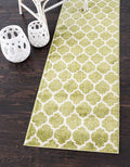 Rugs.com Lattice Collection Rug – 10 Ft Runner Light Green Medium Rug Perfect for Hallways, Entryways