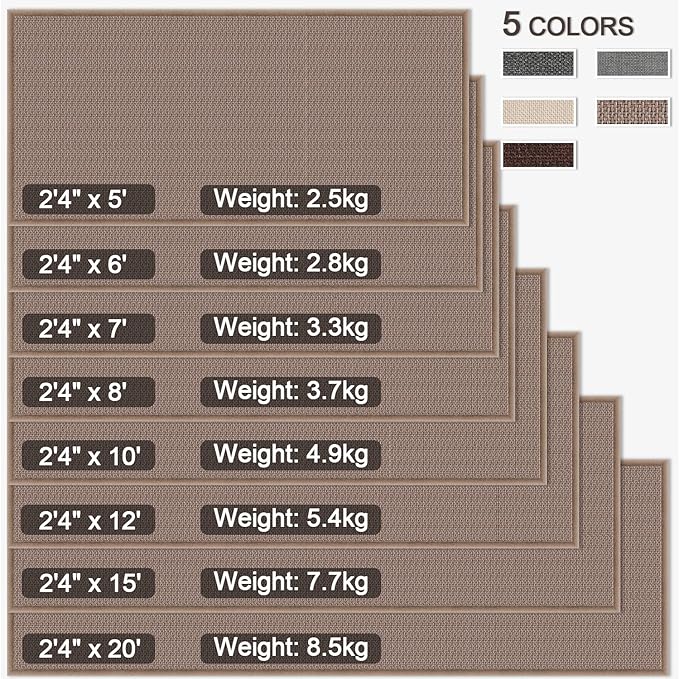 GOYLSER Kitchen Runner Rugs Non Skid Washable, 6ft Absorbent Jute Kitchen Rug Carpet, Braid Hallway Floor Sink Mat Non Slip, Light Brown
