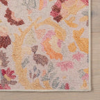 Dash & Albert INES Multi Machine Washable Rug, Runner-2.5 X 8 Feet, Multicolored/Yellow Floral Pattern