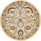 Unique Loom Espahan Collection Area Rug - Cape Cod (8'Round, Ivory/ Beige)
