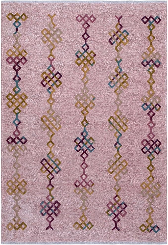 Alfa Rich 3x5 Light Pink Washable Area Rugs for Living Room Bedroom Kitchen Girls Decor Runner