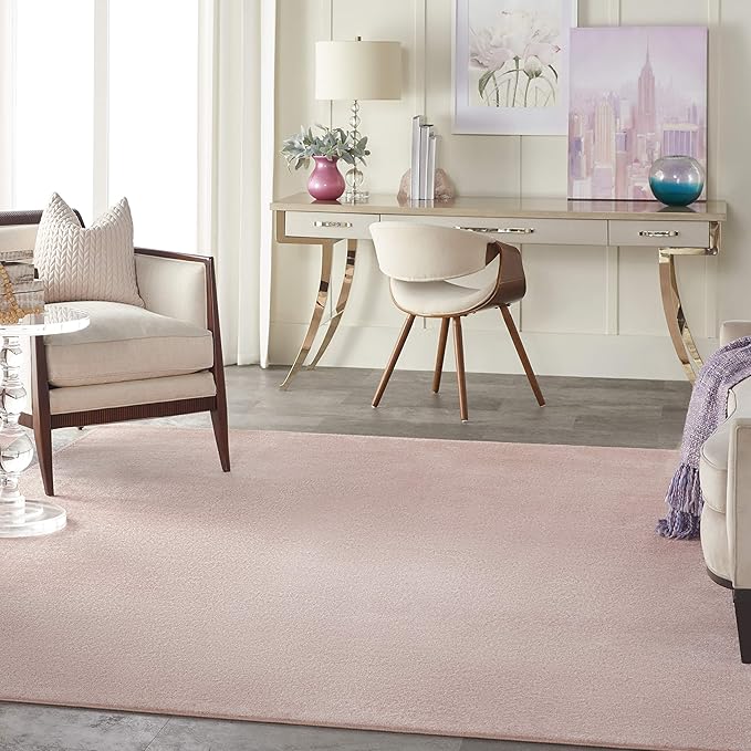 Nourison Home Nourison Essentials Pink 10' x 14' Area Rug - Easy Clean, Non Shedding, Bed Room, Living Room, Dining Room, Kitchen (10' x 14')
