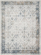 Nourison Home Astra Machine Washable Ivory Blue 4' x 6' Area Rug - Easy Clean, Non Shedding, Bed Room, Living Room, Dining Room, Kitchen (4' x 6')