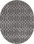Unique Loom Marilyn Monroe Glam Collection Area Rug - Trellis (7' 10' x 10' Oval, Gray Silver/ Silver)