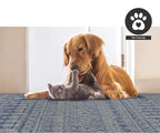 FH Home Flat Woven Outdoor Rug - Waterproof, Easy to Clean, Stain Resistant - Premium Polypropylene Yarn - Boho Moroccan - Large Patio, Deck, Sunroom - Dakar - Blue - 7ft 10in x 10ft 9in