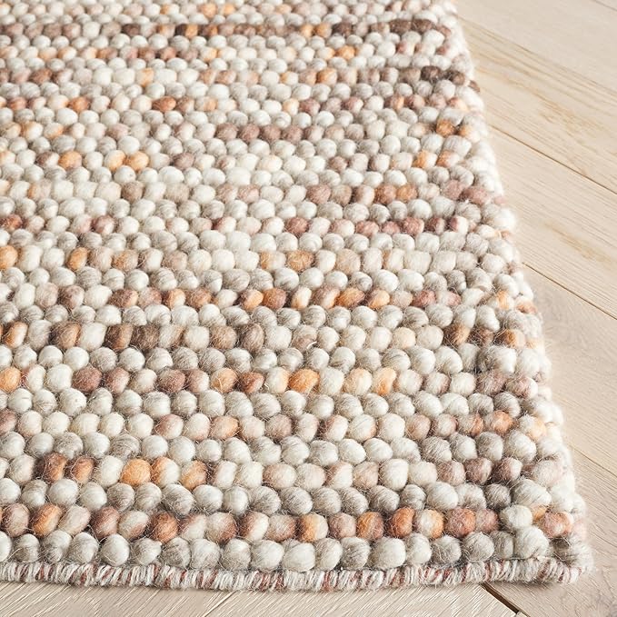SAFAVIEH Natura Collection Runner Rug - 2'3" x 8', Dark Brown & Beige, Handmade Wool Blend, Textured Design, Ideal for Hallway, Bedroom, Foyer (NAT620E)