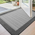 LUMI Inside Door Mat for Entry 24"x36", Absorbent, Dirt Trapper, Low Profile Thin, Non Slip Mats with Rubber Backing, Ideal for Indoor, High Traffic, Garage, Entrance, Classic Grey