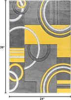 GLORY RUGS Area Rug Modern Soft Hand Carved Contemporary Floor Carpet with Premium Fluffy Texture for Indoor Living Dining Room and Bedroom Area (2x3, Yellow)