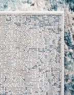 Rugs.com Leipzig Collection Rug – 8 Ft Square Blue Low-Pile Rug Perfect for Living Rooms, Kitchens, Entryways