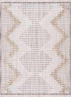 Hauteloom Maulawin Farmhouse Living Room Bedroom Southwestern Tribal Area Rug - Soft Shaggy High Low Carpet - High Pile - Bohemian, Boho - Gray, Brown, Beige, Cream - 6'7" x 9'
