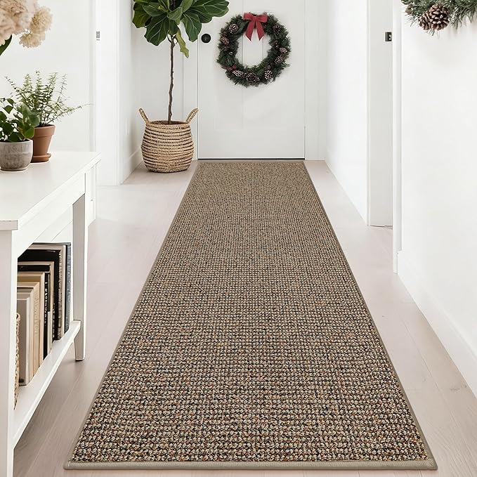 BEQHAUSE Hallway Runner Rugs 2.6x8, Hallway Rug Non-Slip Washable(Rolled-Up NO Creases), Runner Rug Absorbent Stain Resistant Hall Rug Carpet Runner, Entryway Rugs Floor Mat Laundry Room Rugs, Taupe