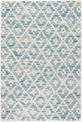 Dash and Albert Melange Diamond Machine Washable Area Rug - 6' x 9' Blue - Diamond Accent Rug - Anti-Slip Backing, Lightweight, Machine Washable, High Traffic Areas Kitchen, Mudroom, Laundry Room