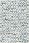 Dash and Albert Melange Diamond Machine Washable Area Rug - 4' x 6' Blue - Diamond Accent Rug - Anti-Slip Backing, Lightweight, Machine Washable, High Traffic Areas Kitchen, Mudroom, Laundry Room