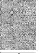 vivorug Round Rug 6ft Vintage-Inspired Round Area Rug Non-Slip Indoor Carpet for Living Room Bedroom Entryway, Stain Resistant Home Decor Circle Rug, Grey Medallion