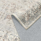 Taupe Runner Rug 2'6"x12' Washable Carpet for Hallway Kitchen Vintage Distressed Non Slip Indoor Retro Floral Bedroom Accent Throw Long Rug Bathroom Office Laundry Dining Living Room