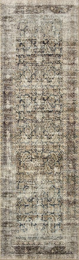 Loloi Amber Lewis Morgan Collection MOG-02 Navy/Sand 7'-3" x 9'-3" 38" Thick Area Rug feat. CloudPile, Neutral, Room Décor, Vintage Inspired, Livingroom, Bedroom, Dining Area