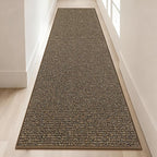 BEQHAUSE Hallway Runner Rugs 2x8, Hallway Rug Non-Slip Washable(Rolled-Up NO Creases), Runner Rug Absorbent Stain Resistant Hall Rug Carpet Runner, Entryway Rugs Floor Mat Laundry Room Rugs, Brown