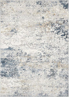 Area Rug Living Room Rugs - 5x8 Abstract Large Soft Indoor Washable Rug Neutral Modern Low Pile Carpet for Bedroom Dining Room Farmhouse Home Office - Beige Blue