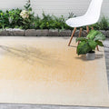 FH Home Outdoor Rug - Waterproof Easy to Clean Stain Resistant - Patio Indoor Outdoor Porch Deck Balcony Entryway - Ombre Modern - Dhruva - Yellow - 5ft 2in x 7ft 6in