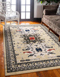 Unique Loom Taftan Collection Border Geometric Tribal Inspired Design Area Rug (9' 0 x 12' 0 Rectangular, Gold/ Gray)