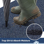 BEQHAUSE Dirt Trapper Door Mat 24" x 36", Non-Slip Washable Doormats Entrance Mat, Dirt Resistant and Absorbent Welcome Mat, Low Profile Floor Mats for Front Back Door and Entryway, Blue