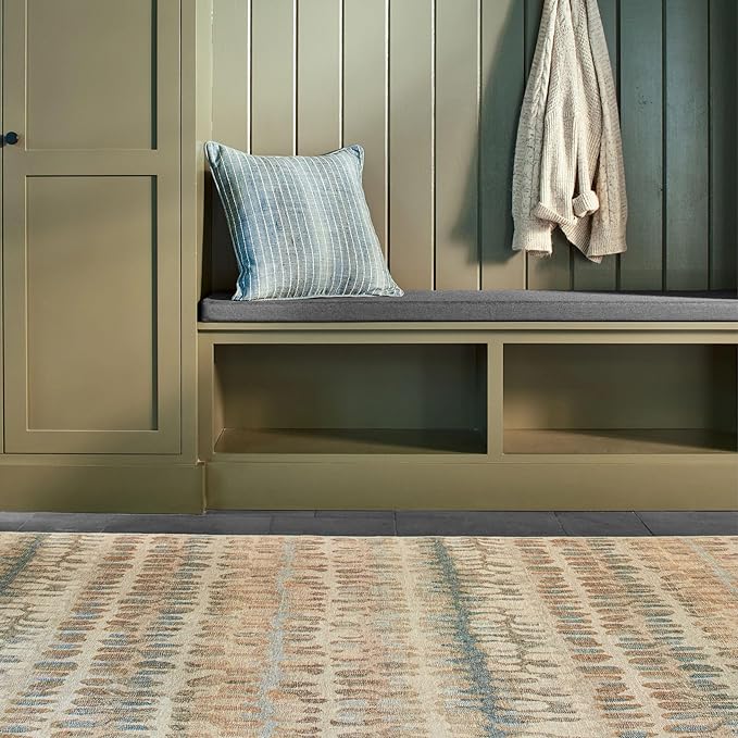 Dash and Albert Paint Chip Machine Washable Area Rug - 2' x 3' Natural - Geometric Accent Rug - Anti-Slip Backing, Lightweight, Machine Washable, High Traffic Areas Kitchen, Mudroom, Laundry Room