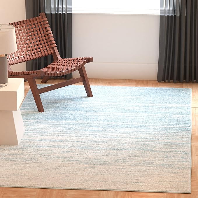SAFAVIEH Area Rug 11x15 - Adirondack Collection - Large - Aqua & Ivory, Modern Ombre Design, Non Shedding & Easy to Clean, Ideal for Living Room, Bedroom, Office, Dining Space (ADR113J)